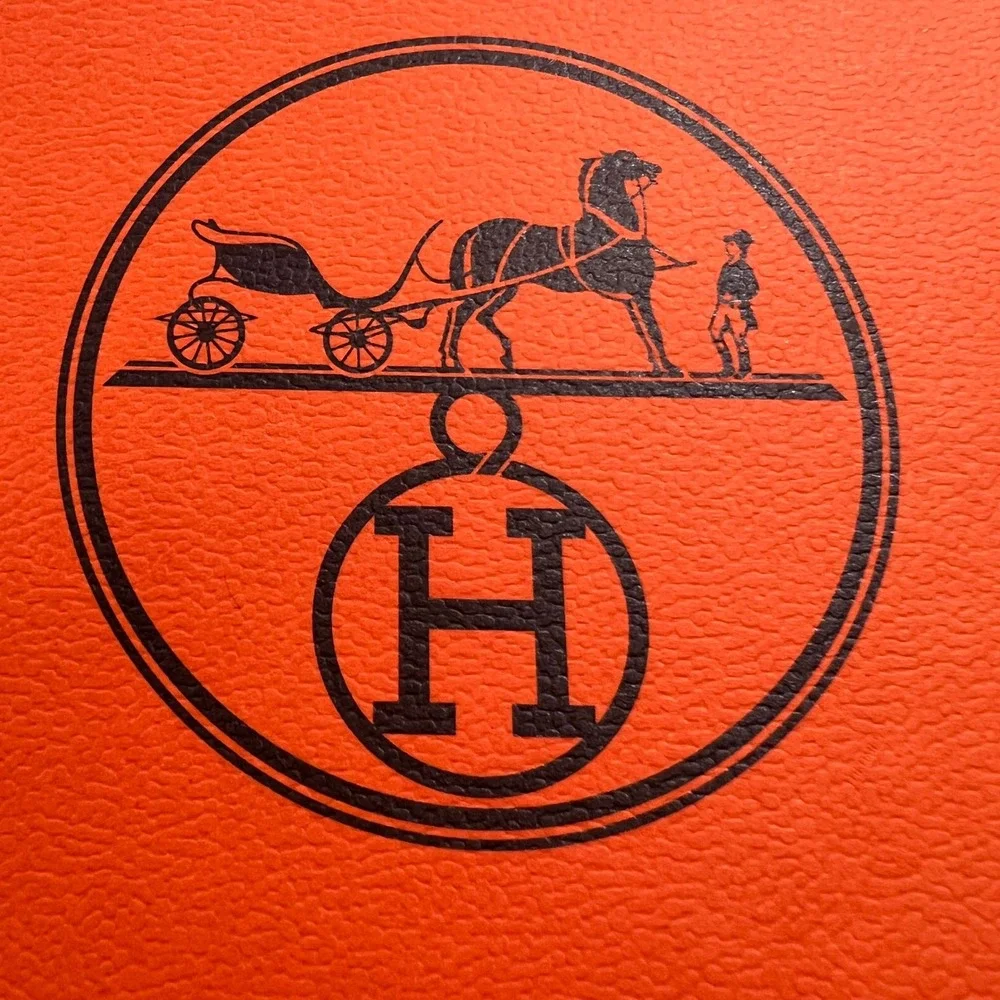 Hermes Shopping‎ Bag 11.5X11.5X3.5 Orange Excellent Logo Paper Rope Handle
